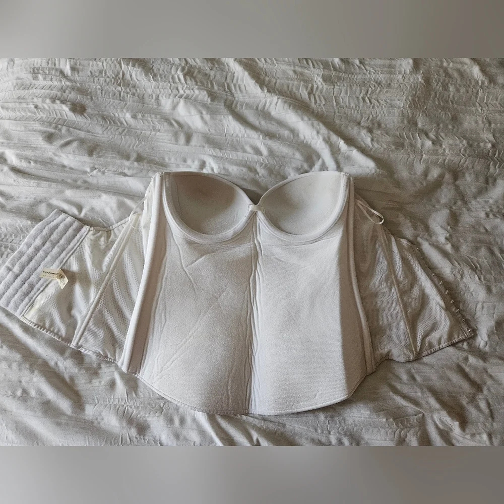 White Strapless Bustier Top BRIDAL - Picture 5 of 9